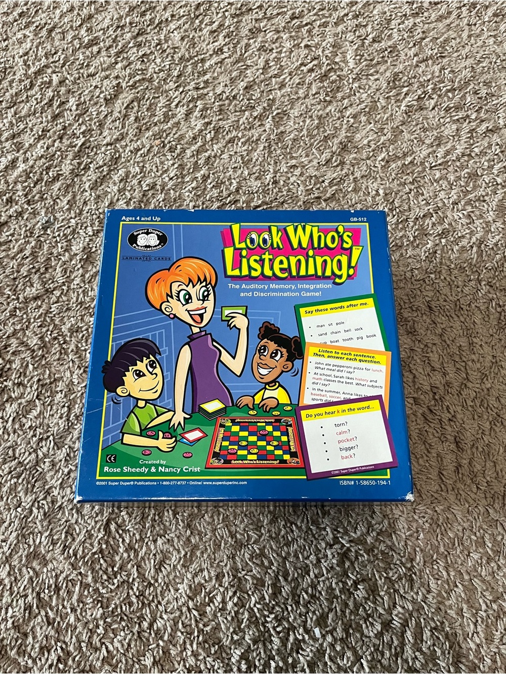 Super Duper Publications Look Who's Listening Auditory Memory Board Game